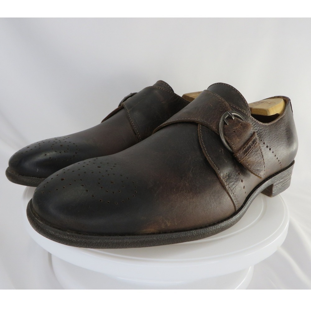Robert Wayne Montana Mens 11D Brown Leather Monk Strap Shoes Portugal